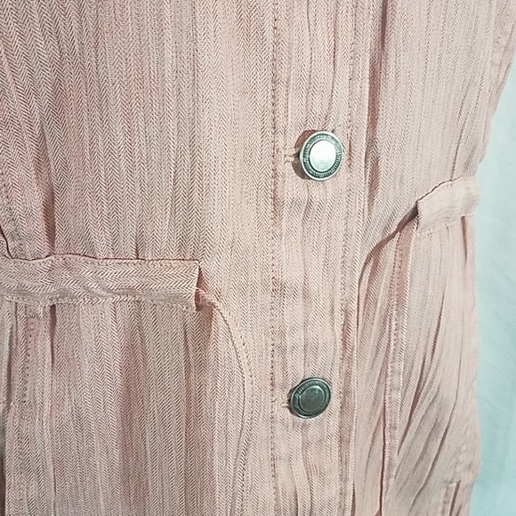 Christopher & Banks Red Wash Button Front Tie Waist Vest - Picture 4 of 8